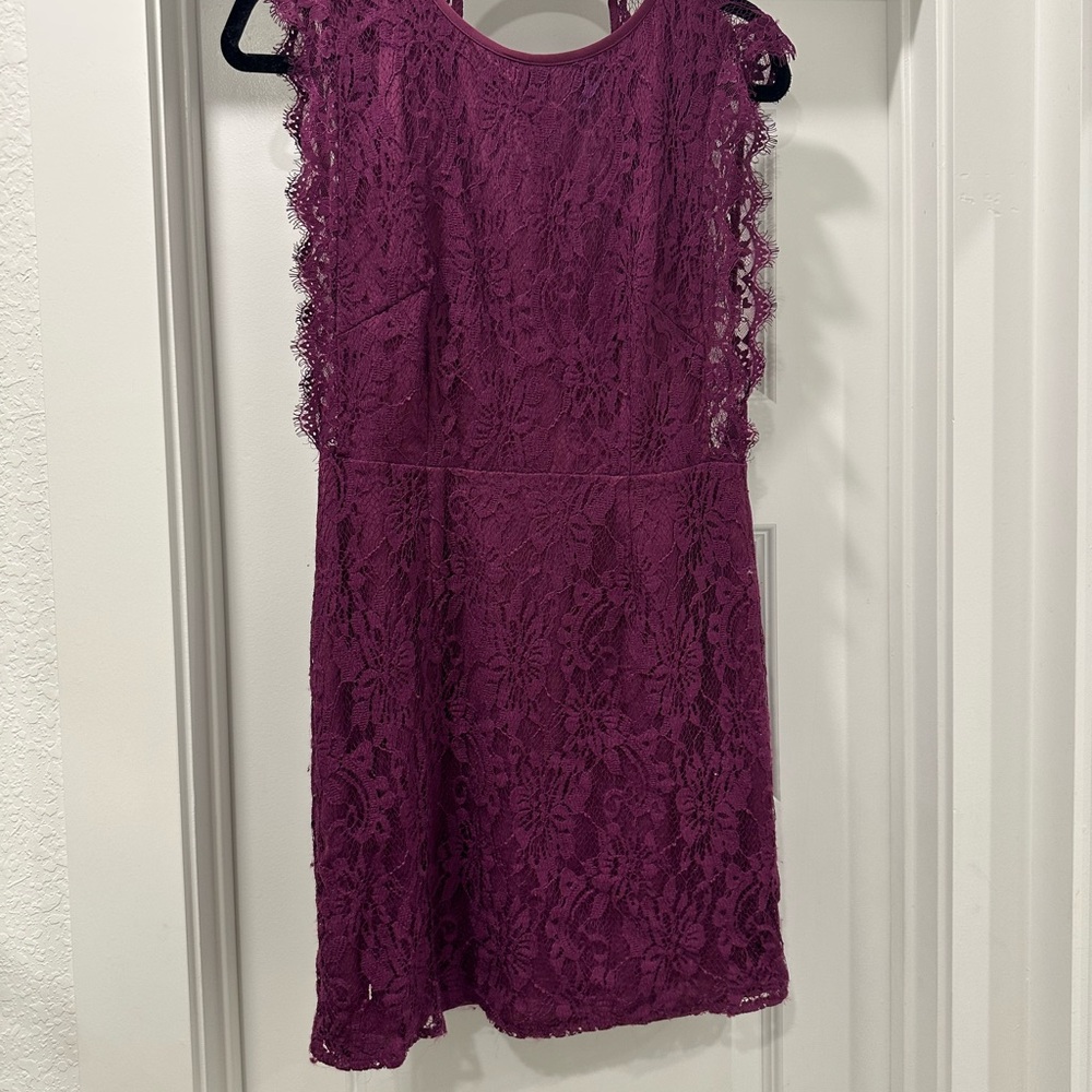Kimchi Blue Lace Dress in Deep Purple